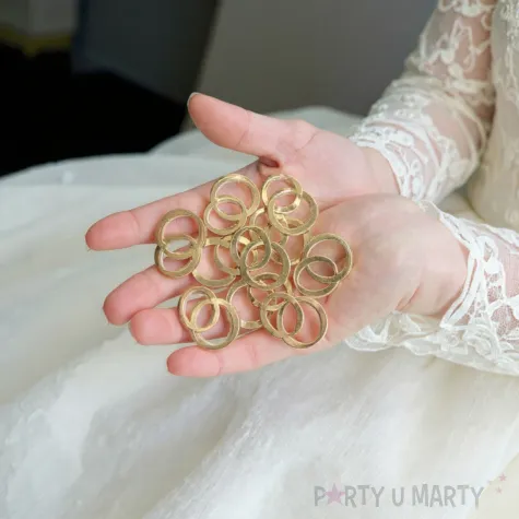 scrapki akrylowe slubne obraczki zlote lustrzane 25 mm 10 szt