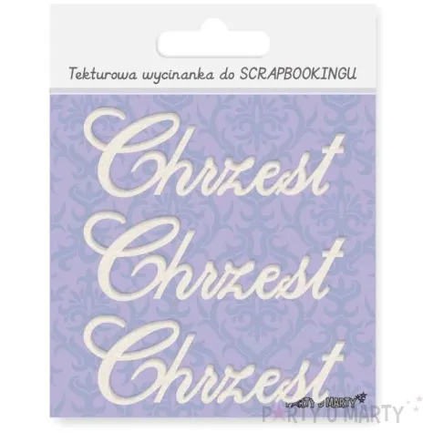 scrapki beermata napis chrzest 80x26 mm 3 szt