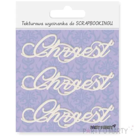 scrapki beermata napis chrzest 90x27 mm 3 szt