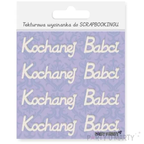 scrapki beermata napis kochanej babci 90x19 mm 4 szt