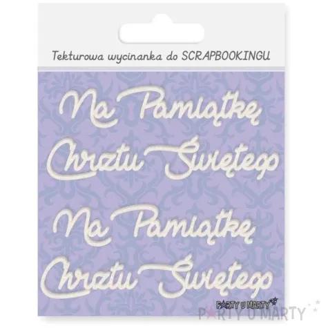 scrapki beermata napis na pamiatke chrztu swietego 102x41 mm 2 szt