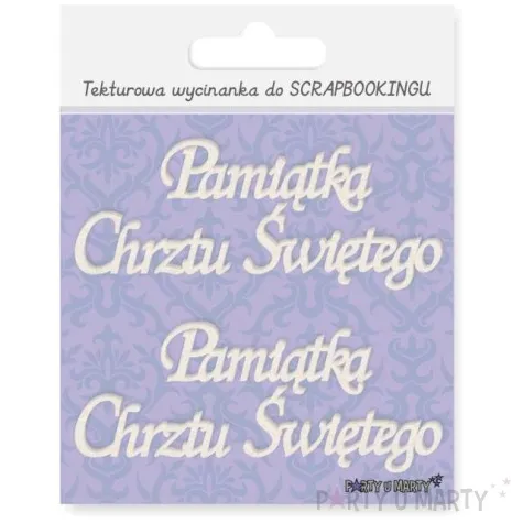 scrapki beermata napis pamiatka chrztu swietego 103x41 mm 2 szt