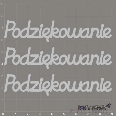 scrapki beermata napis podziekowanie 90x18 mm 3 szt