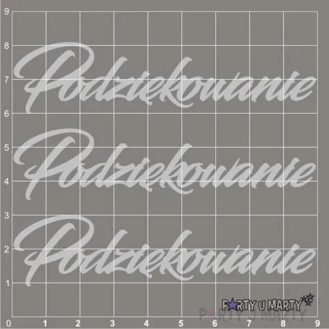 scrapki beermata napis podziekowanie 90x21 mm 3 szt