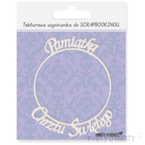 scrapki beermata napis ramka pamiatka chrztu swietego 73x92 mm