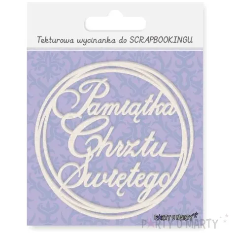 scrapki beermata napis ramka pamiatka chrztu swietego 90x90 mm