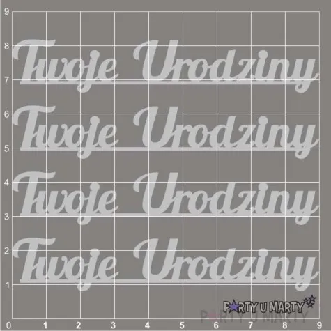 scrapki beermata napis twoje urodziny 90x15 mm 4 szt