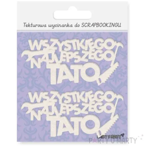 scrapki beermata napis wszystkiego najlepszego tato 92x42 mm 2 szt