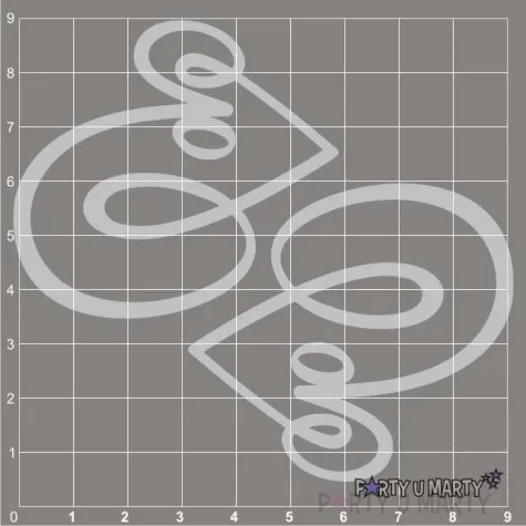 scrapki beermata serce napis love 55x60 mm 2 szt