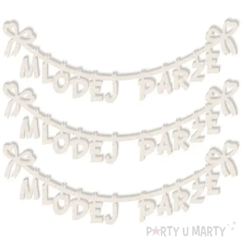 scrapki beermata sznureczek napis mlodej parze 90x31 mm 3 szt