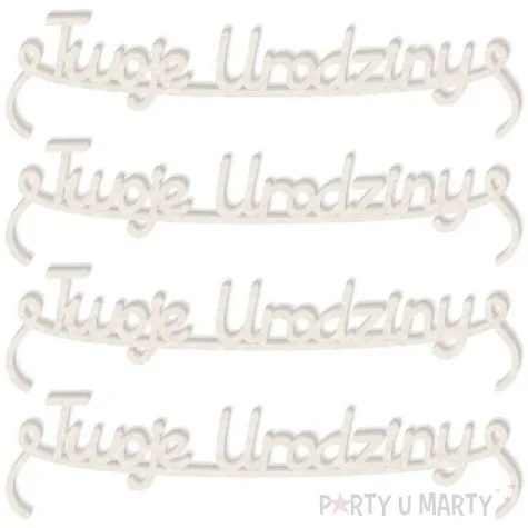 scrapki beermata sznureczek napis twoje urodziny 90x21 mm 4 szt