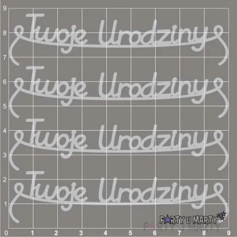 scrapki beermata sznureczek napis twoje urodziny 90x21 mm 4 szt