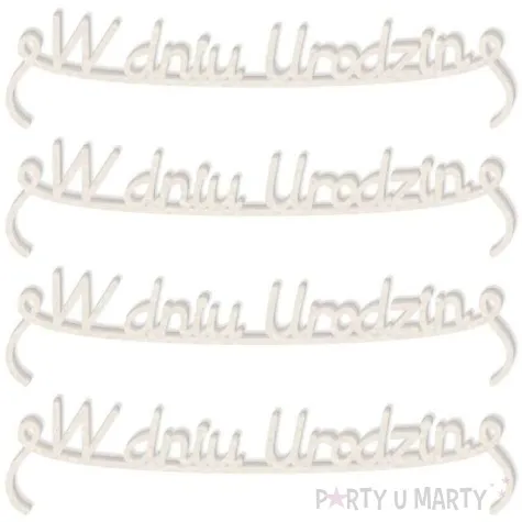 scrapki beermata sznureczek napis w dniu urodzin 90x20 mm 4 szt