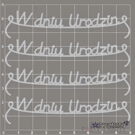 scrapki beermata sznureczek napis w dniu urodzin 90x20 mm 4 szt