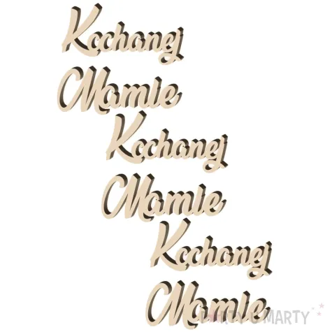 scrapki drewniane kochanej mamie 60x40 mm 3 szt