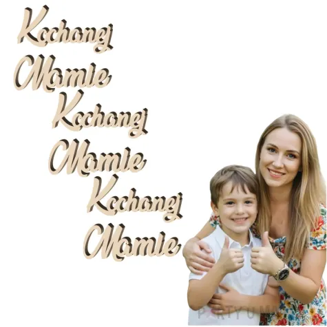 scrapki drewniane kochanej mamie 60x40 mm 3 szt