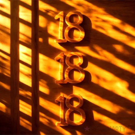 scrapki drewniane konfetti 18 urodziny 3 szt