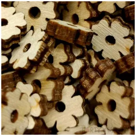 scrapki drewniane kwiatki 10 mm 3 mm 100 szt