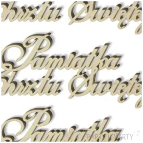 scrapki drewniane napis pamiatka chrztu swietego 92x36 mm 3 szt