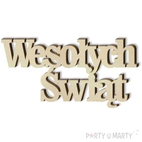scrapki drewniane napis wesolych swiat szeryf 10 cm 10 szt