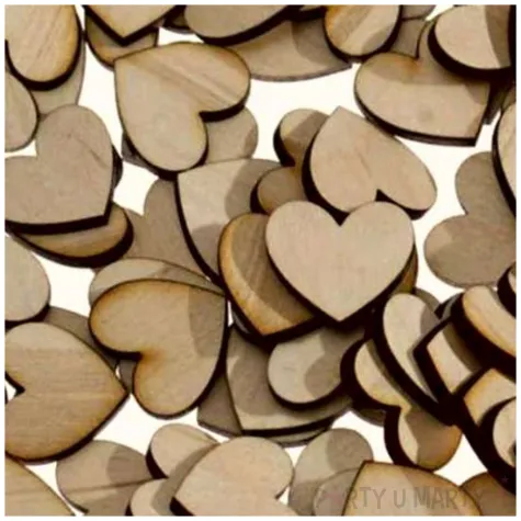 scrapki drewniane serca 20 mm 3 mm 100 szt