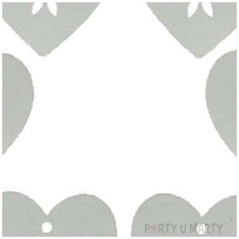 scrapki drewniane serce z kwiatkiem biale 6 szt