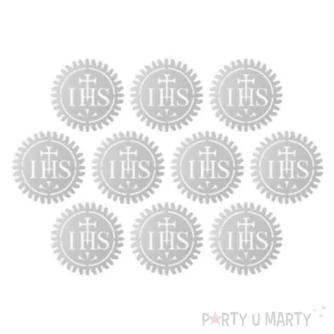 scrapki papierowe hostia ihs srebrne 3 cm 10 szt