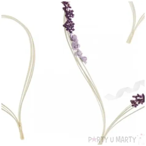 serca rattanowe z fioletowymi bukiecikami 2 szt