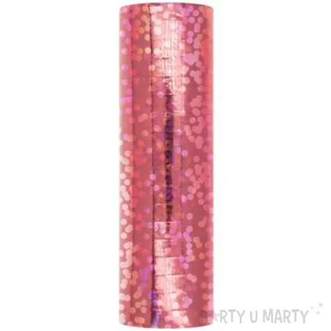 serpentyna holograficzna rozowa blada partypal 18 rolek