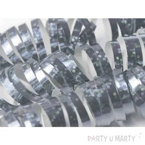 serpentyna holograficzna srebrna 18 rolek