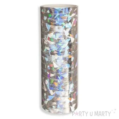 serpentyna holograficzna srebrna dekoracjepolska 19 rolek