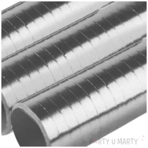serpentyna metaliczna srebrna amscan 0 7 x 400 cm 3 szt