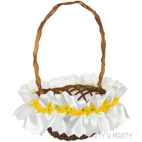 serwetka dekoracyjna do koszyczka bialo zolty arpex 25 cm