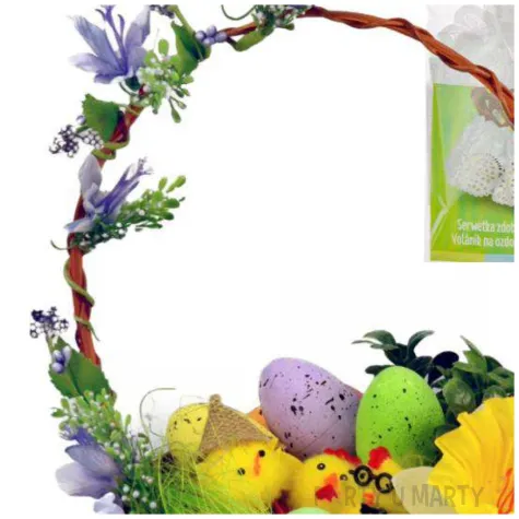 serwetka dekoracyjna do koszyczka ornament bialy arpex 25 cm