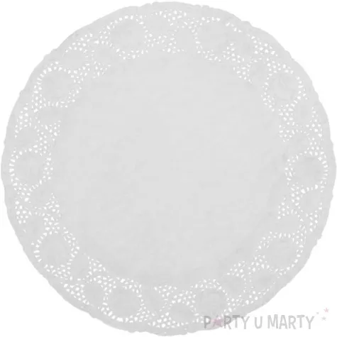 serwetka dekoracyjna okragla biala kajm 33 cm 12 szt