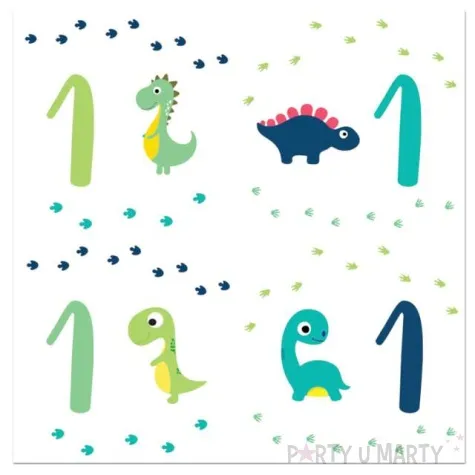 serwetki 1 urodziny dinozaury congee 33 cm 20 szt