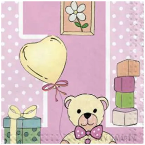 serwetki 1 urodziny dziewczynki maki 33 cm 20 szt