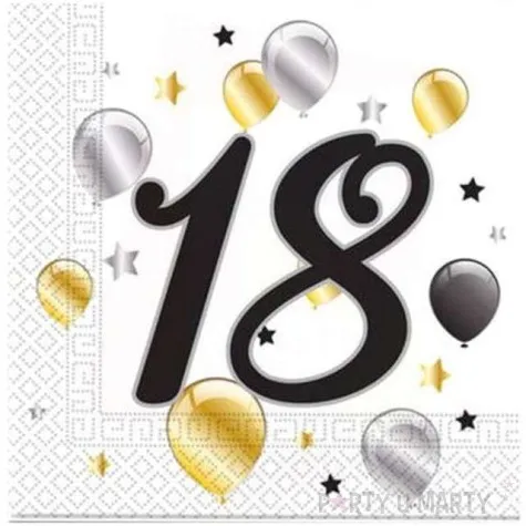 serwetki 18 urodziny balloons procos 33 cm 20 szt