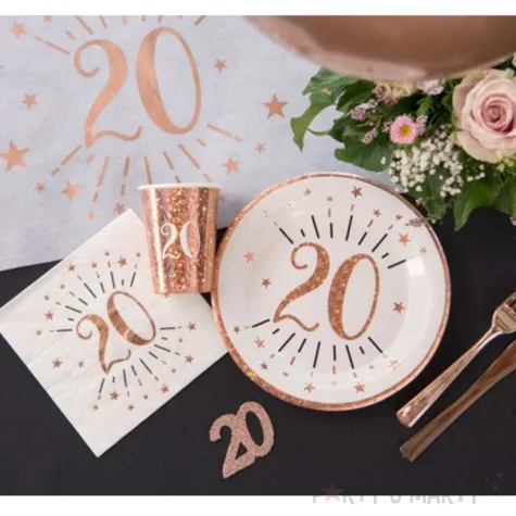 serwetki 18 urodziny gold rose santex biale 33 cm 10 szt