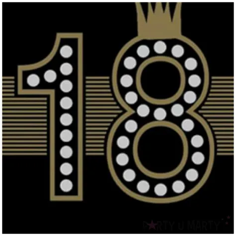 serwetki 18 urodziny zlota korona maki 33 cm 20 szt