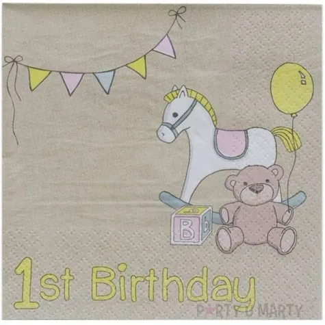 serwetki 1st birthday kon na biegunach ginger ray 25 cm 20 szt