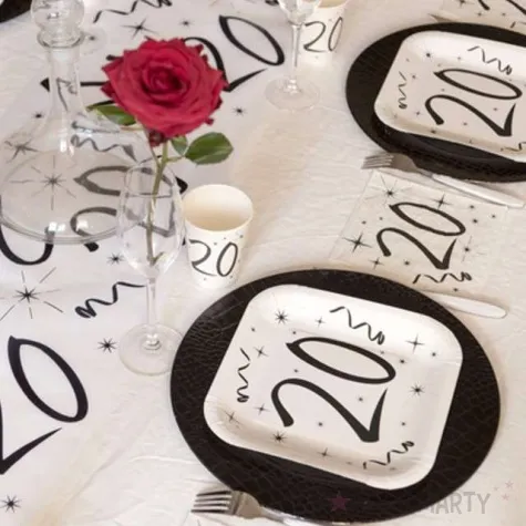 serwetki 20 urodziny santex biale 33 cm 20 szt