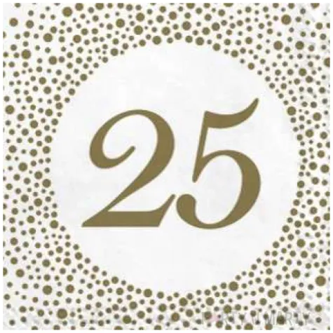 serwetki 25 urodziny perla maki 33 cm 20 szt