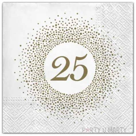 serwetki 25 urodziny perla maki 33 cm 20 szt