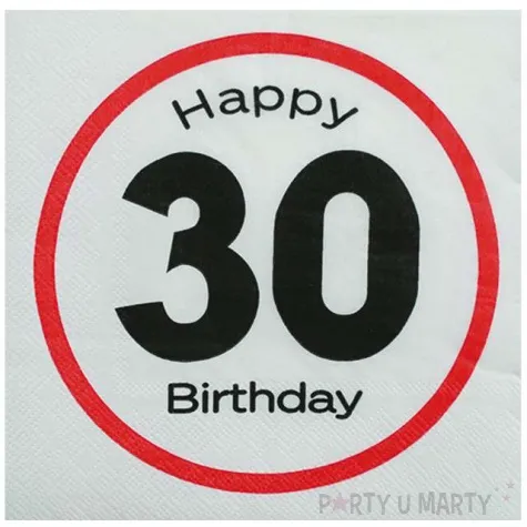 serwetki 30 urodziny znak ootb 33 cm 20 szt