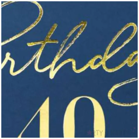 serwetki 40 urodziny happy birthday 40 granatowe partypal 33 cm 10 szt
