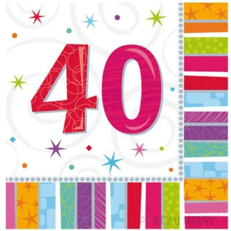 serwetki 40 urodziny radiant birthday amscan 33 cm 16 szt