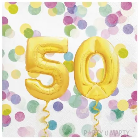 serwetki 50 urodziny balony maki 33 cm 20 szt