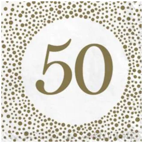 serwetki 50 urodziny perla maki 33 cm 20 szt