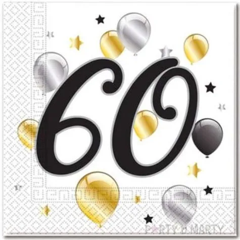 serwetki 60 urodziny balloons procos 33 cm 20 szt